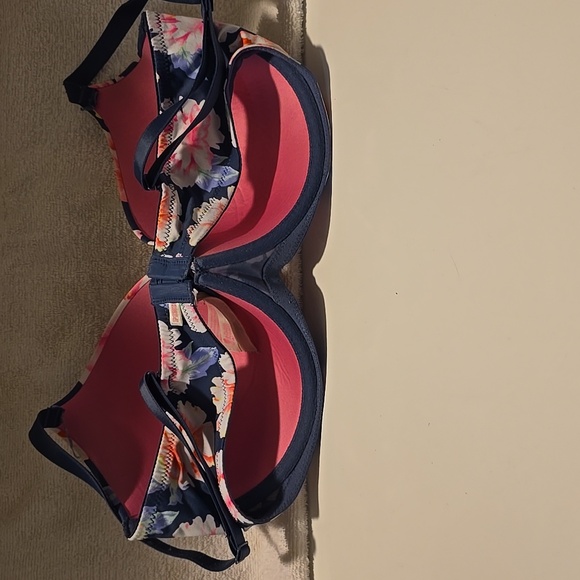PINK Victoria's Secret Dark Blue Floral Bra 36 DD - Picture 3 of 4